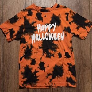Kids Orange & Black 'Happy Halloween' Tie-Dye T-Shirt Costume